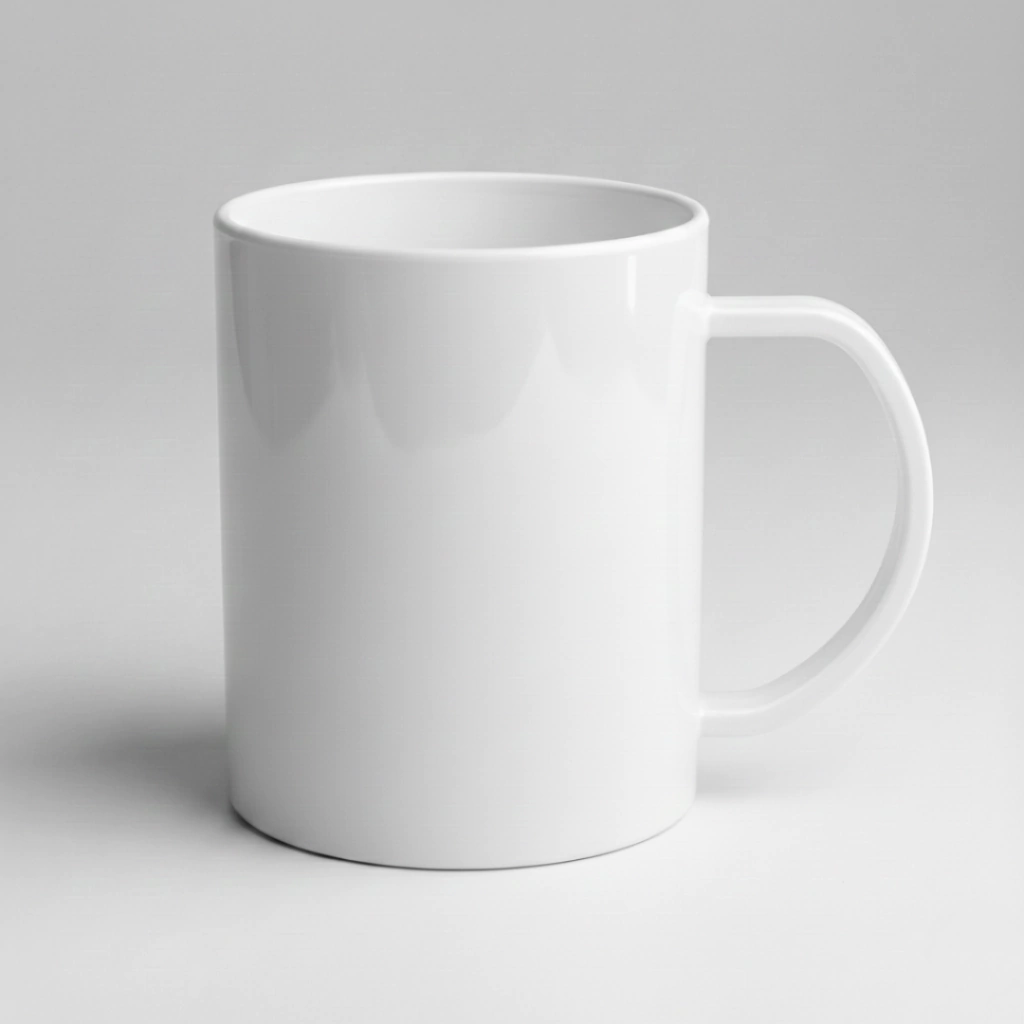 Taza Blanca Recta Polimero Premium Personalizable